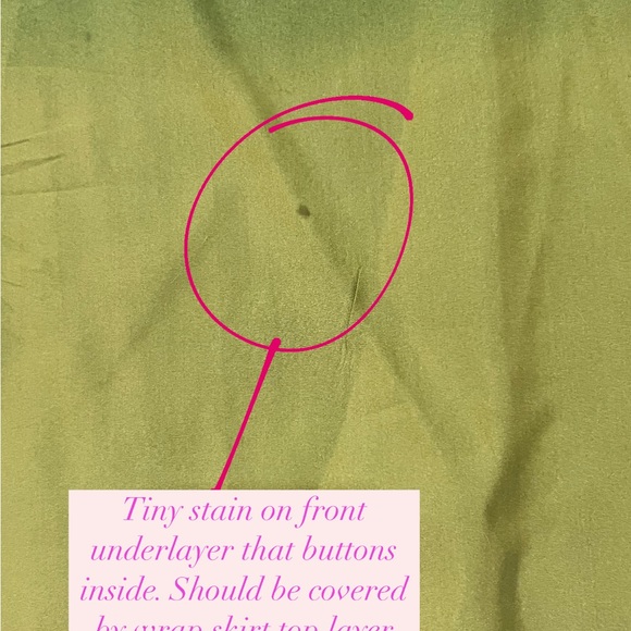 Express 100% Silk Ombré Beaded Wrap Skirt In Green Yellow Size 11/12 - Picture 11 of 11